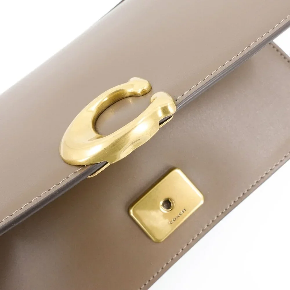 Coach Bandit Leather Shoulder Bag Dark Stone Gray OS